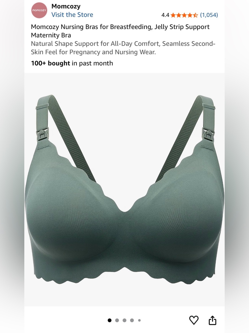 Momcozy Nursing Bra in Pine Green